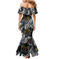 Aotearoa Takatapui Pride Family Matching Mermaid Dress and Hawaiian Shirt Rainbow Butterfly - Free To Love LT7 - Polynesian Pride