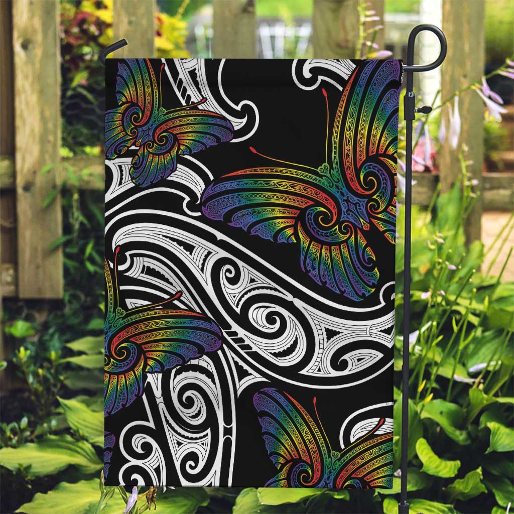 Aotearoa Takatapui Pride Garden Flag Rainbow Butterfly - Free To Love