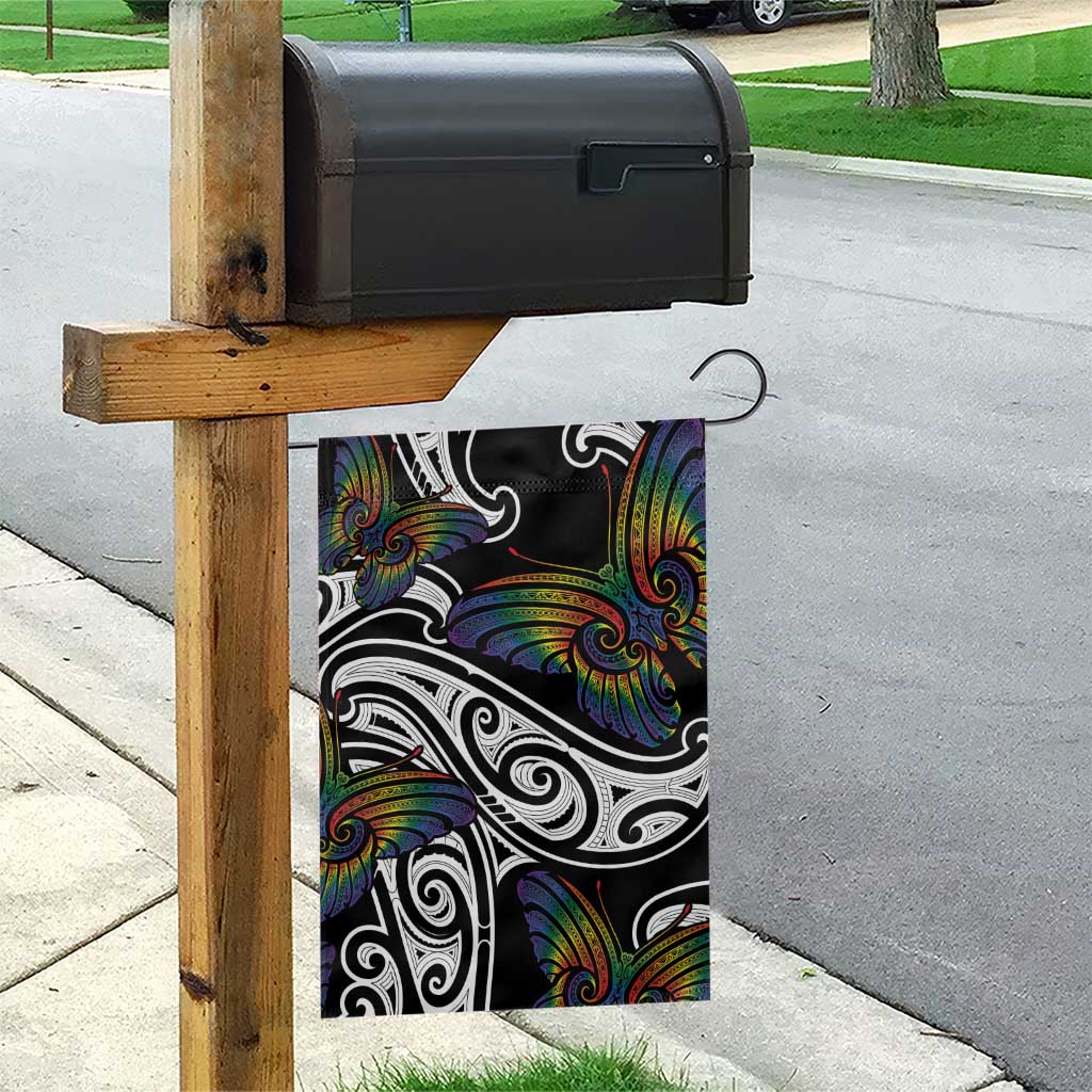 Aotearoa Takatapui Pride Garden Flag Rainbow Butterfly - Free To Love