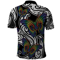 Aotearoa Takatapui Pride Polo Shirt Rainbow Butterfly - Free To Love