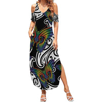 Aotearoa Takatapui Pride Summer Maxi Dress Rainbow Butterfly - Free To Love
