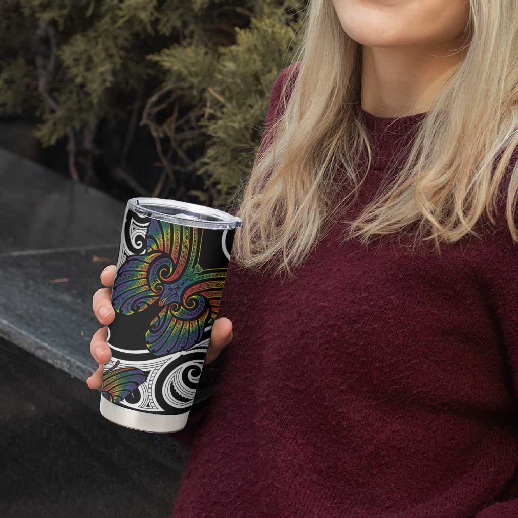 Aotearoa Takatapui Pride Tumbler Cup Rainbow Butterfly - Free To Love