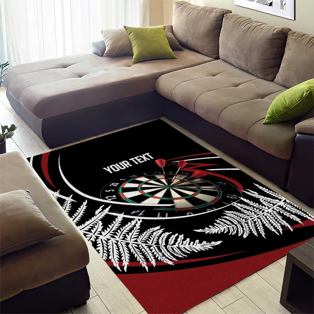 New Zealand Darts Personalised Area Rug Silver Fern Dynamic