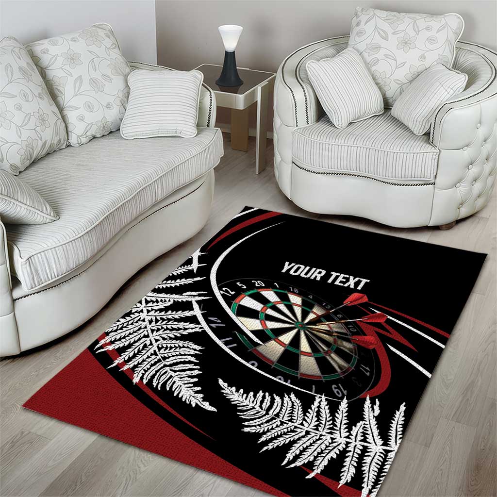New Zealand Darts Personalised Area Rug Silver Fern Dynamic