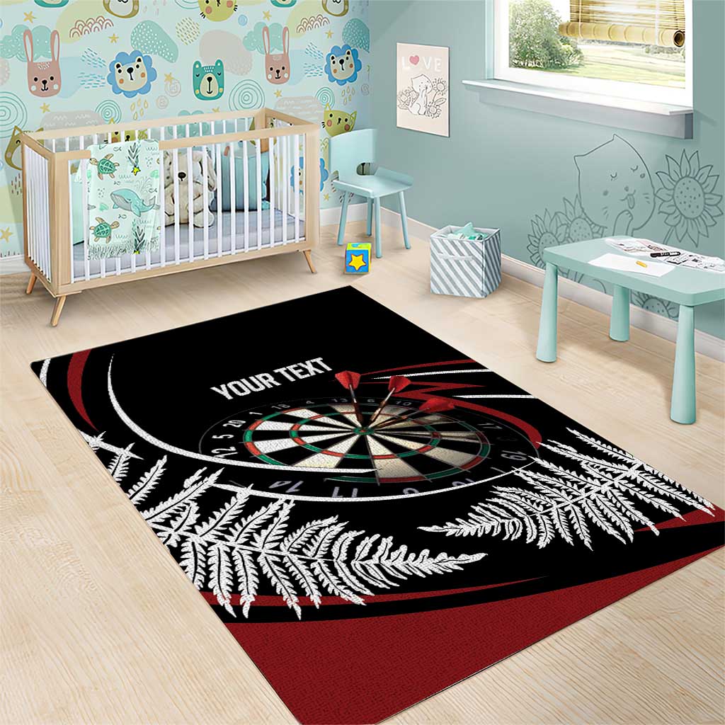 New Zealand Darts Personalised Area Rug Silver Fern Dynamic