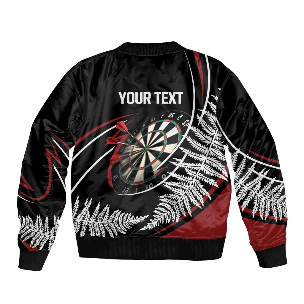 New Zealand Darts Personalised Bomber Jacket Silver Fern Dynamic LT7 - Polynesian Pride