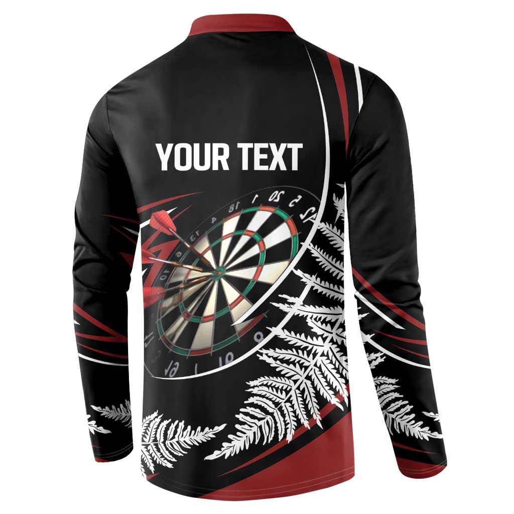 New Zealand Darts Personalised Button Sweatshirt Silver Fern Dynamic LT7 - Polynesian Pride