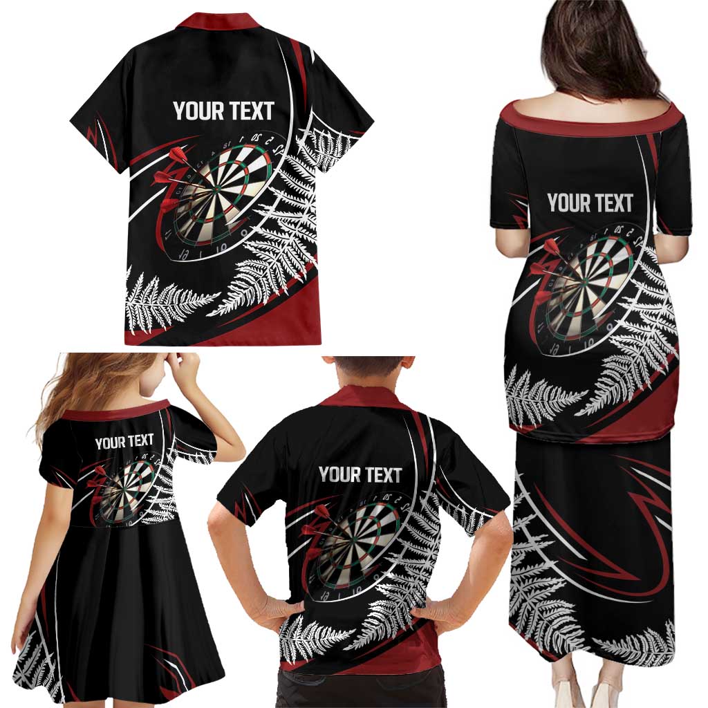 New Zealand Darts Personalised Family Matching Puletasi and Hawaiian Shirt Silver Fern Dynamic