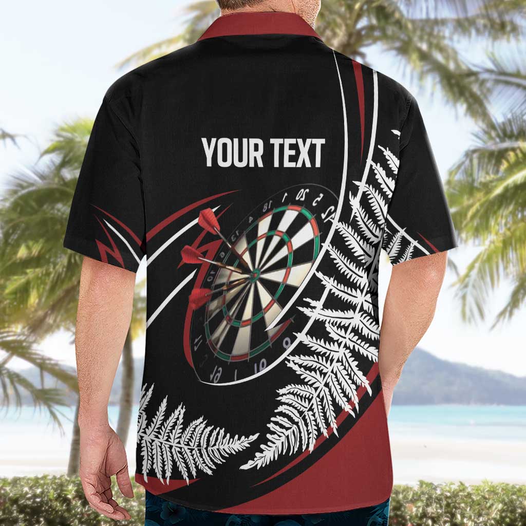 New Zealand Darts Personalised Hawaiian Shirt Silver Fern Dynamic