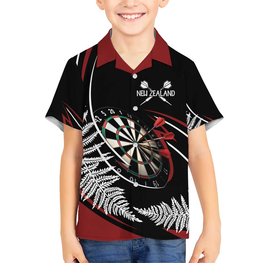 New Zealand Darts Personalised Hawaiian Shirt Silver Fern Dynamic