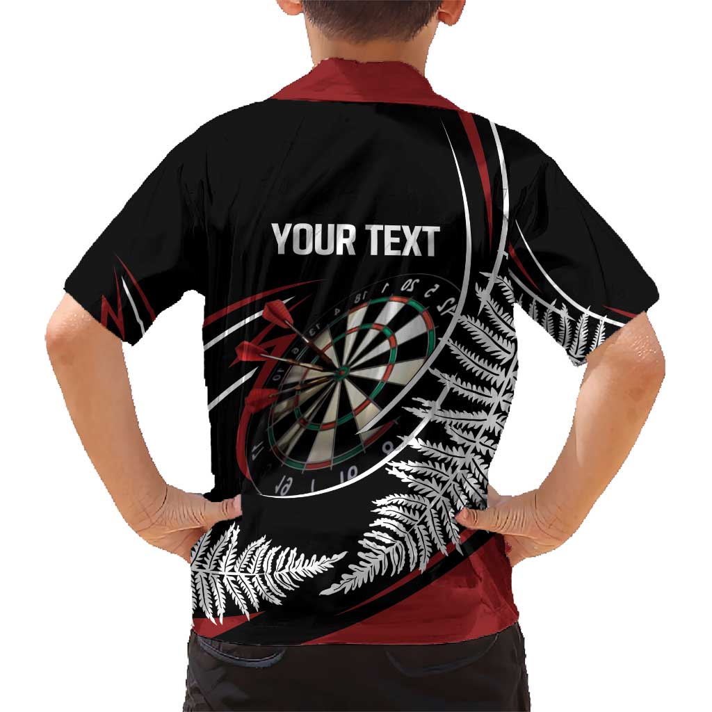 New Zealand Darts Personalised Hawaiian Shirt Silver Fern Dynamic