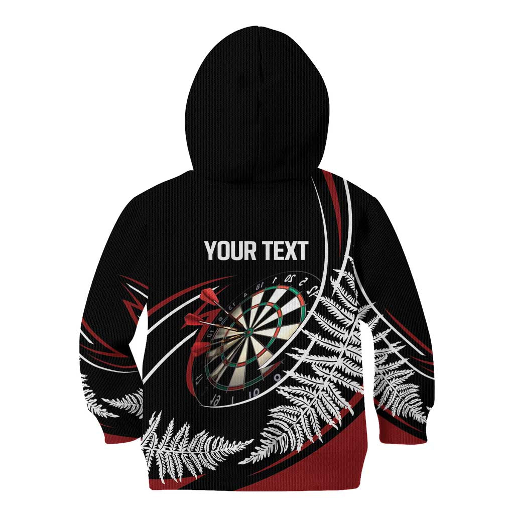 New Zealand Darts Personalised Kid Hoodie Silver Fern Dynamic