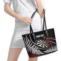 New Zealand Darts Personalised Leather Tote Bag Silver Fern Dynamic LT7 - Polynesian Pride