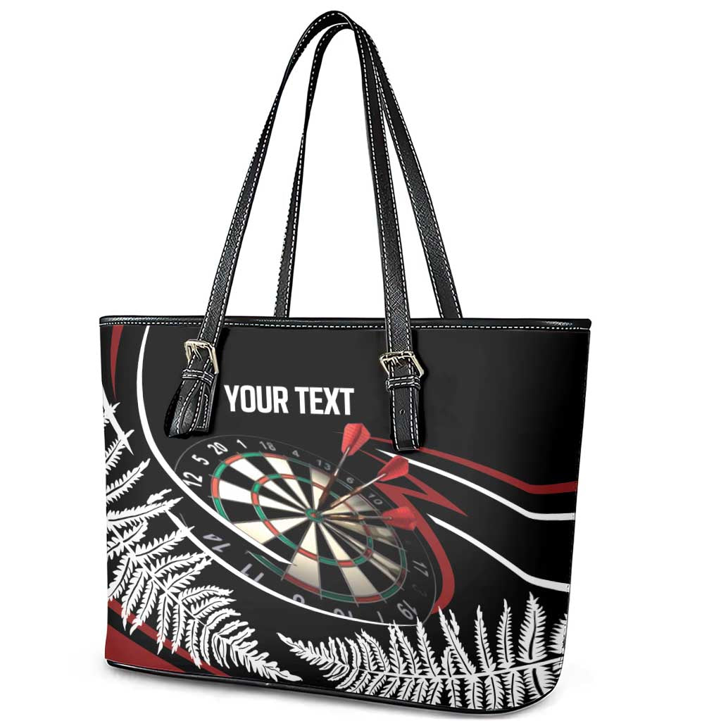 New Zealand Darts Personalised Leather Tote Bag Silver Fern Dynamic LT7 - Polynesian Pride