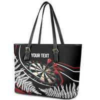 New Zealand Darts Personalised Leather Tote Bag Silver Fern Dynamic LT7 - Polynesian Pride