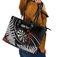 New Zealand Darts Personalised Leather Tote Bag Silver Fern Dynamic LT7 - Polynesian Pride