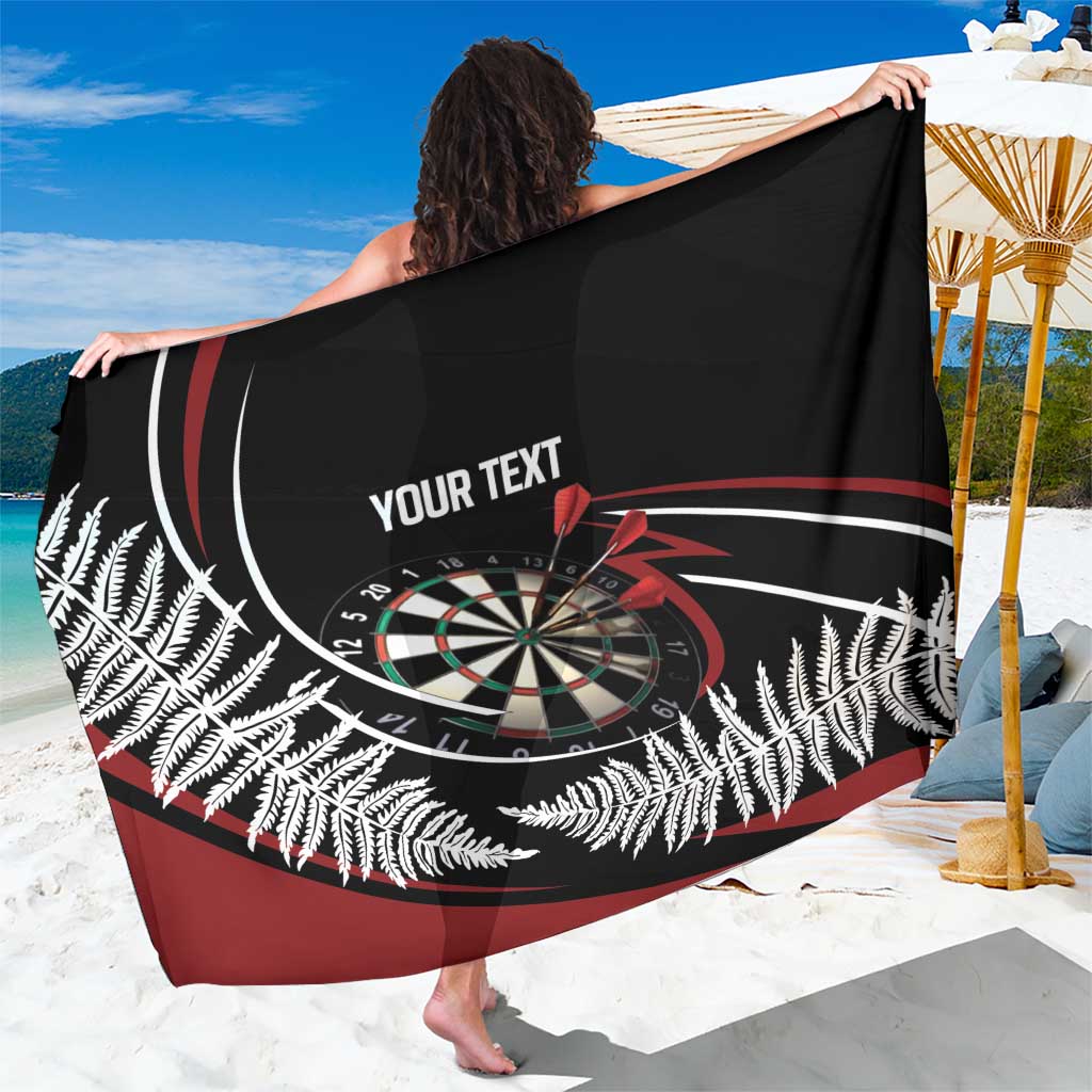 New Zealand Darts Personalised Sarong Silver Fern Dynamic LT7 One Size 44 x 66 inches Red - Polynesian Pride
