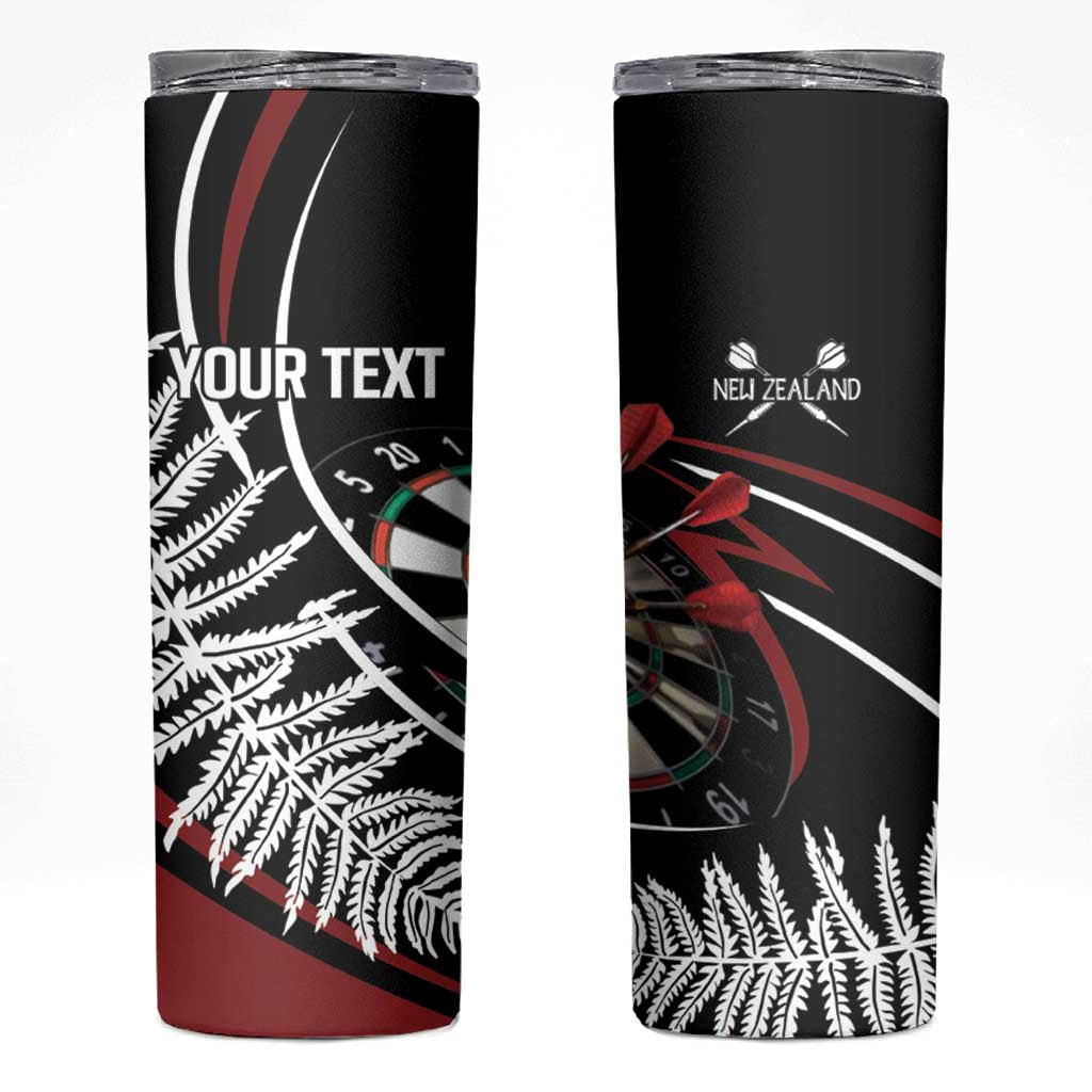 New Zealand Darts Personalised Skinny Tumbler Silver Fern Dynamic LT7 Red - Polynesian Pride