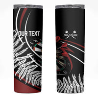 New Zealand Darts Personalised Skinny Tumbler Silver Fern Dynamic LT7 Red - Polynesian Pride