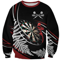 New Zealand Darts Personalised Sweatshirt Silver Fern Dynamic LT7 Unisex Red - Polynesian Pride