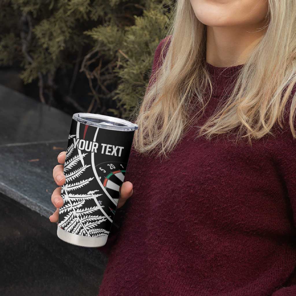 New Zealand Darts Personalised Tumbler Cup Silver Fern Dynamic