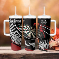 New Zealand Darts Personalised Tumbler With Handle Silver Fern Dynamic LT7 - Polynesian Pride