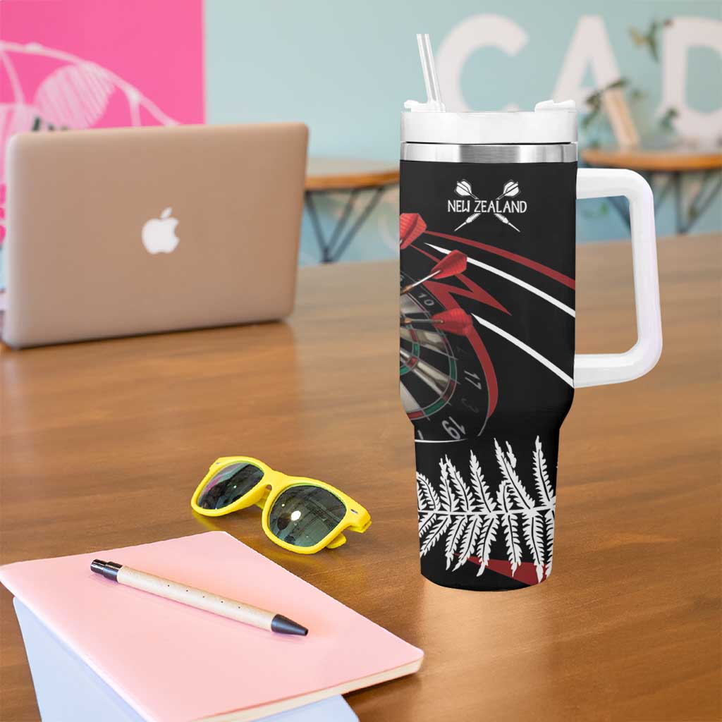 New Zealand Darts Personalised Tumbler With Handle Silver Fern Dynamic LT7 - Polynesian Pride