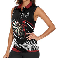 New Zealand Darts Personalised Women Sleeveless Polo Shirt Silver Fern Dynamic LT7 - Polynesian Pride
