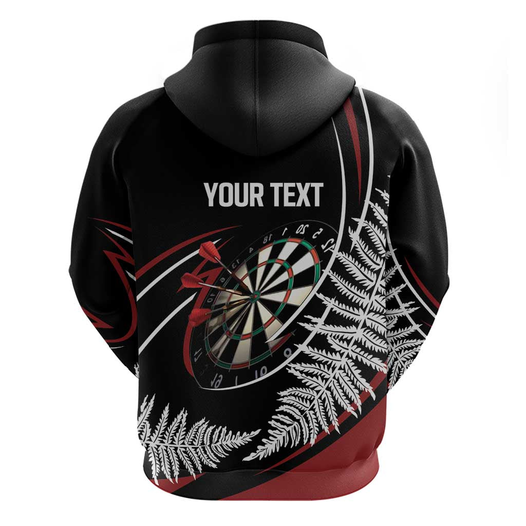 New Zealand Darts Personalised Zip Hoodie Silver Fern Dynamic