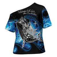 Maori Matariki Te Araroa Paikea Starry Cross Shoulder Shirt Tangaroa Whakatauki LT7 - Polynesian Pride