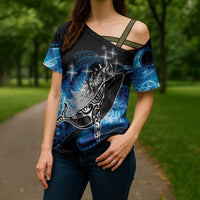 Maori Matariki Te Araroa Paikea Starry Cross Shoulder Shirt Tangaroa Whakatauki LT7 - Polynesian Pride
