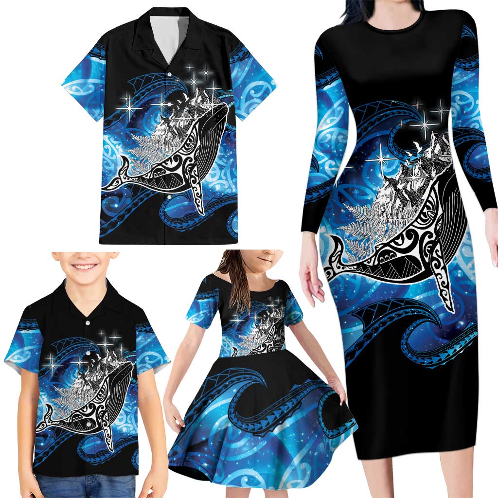 Maori Matariki Te Araroa Paikea Starry Family Matching Long Sleeve Bodycon Dress and Hawaiian Shirt Tangaroa Whakatauki LT7 - Polynesian Pride