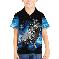 Maori Matariki Te Araroa Paikea Starry Family Matching Long Sleeve Bodycon Dress and Hawaiian Shirt Tangaroa Whakatauki LT7 Son's Shirt Black - Polynesian Pride