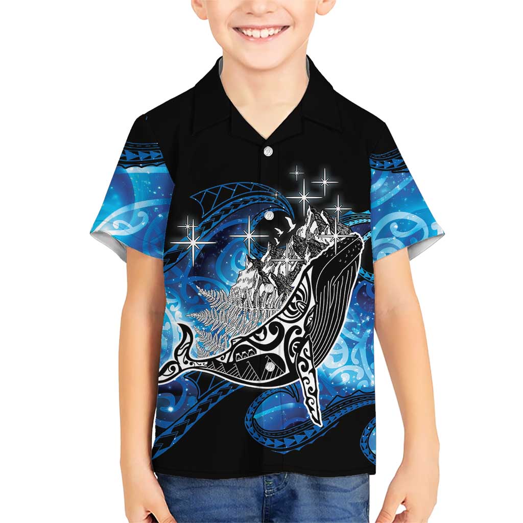 Maori Matariki Te Araroa Paikea Starry Family Matching Mermaid Dress and Hawaiian Shirt Tangaroa Whakatauki LT7 Son's Shirt Black - Polynesian Pride