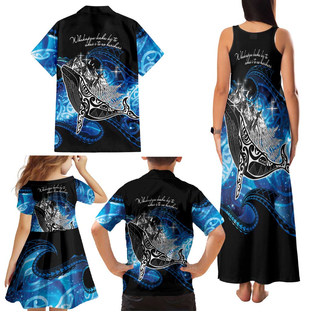 Maori Matariki Te Araroa Paikea Starry Family Matching Tank Maxi Dress and Hawaiian Shirt Tangaroa Whakatauki LT7 - Polynesian Pride