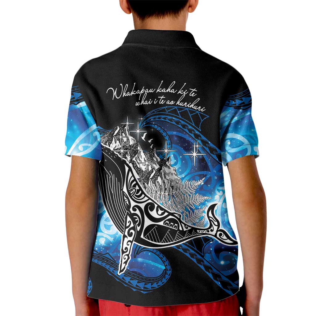 Maori Matariki Te Araroa Paikea Starry Kid Polo Shirt Tangaroa Whakatauki LT7 - Polynesian Pride