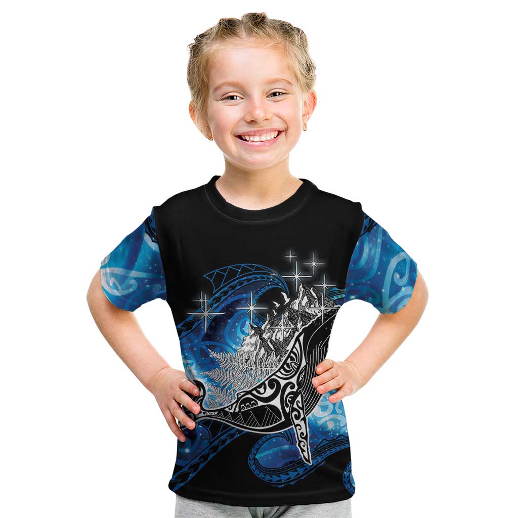 Maori Matariki Te Araroa Paikea Starry Kid T Shirt Tangaroa Whakatauki LT7 Black - Polynesian Pride