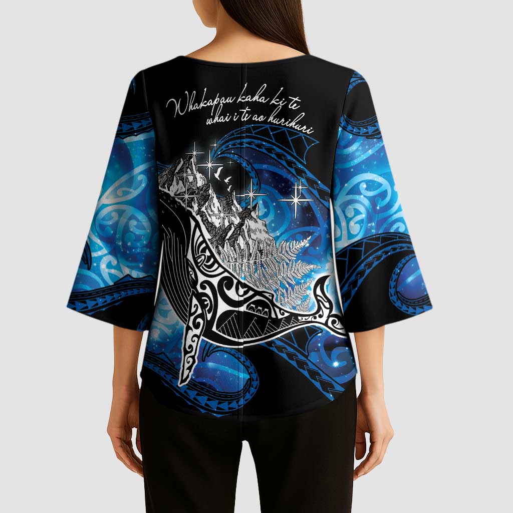 Maori Matariki Te Araroa Paikea Starry Kimono Sleeve Blouse Tangaroa Whakatauki LT7 - Polynesian Pride