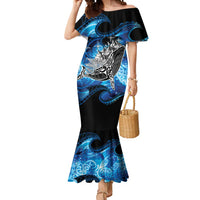 Maori Matariki Te Araroa Paikea Starry Mermaid Dress Tangaroa Whakatauki LT7 Women Black - Polynesian Pride