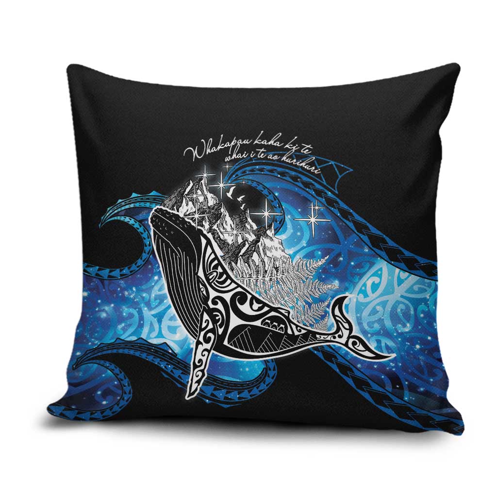 Maori Matariki Te Araroa Paikea Starry Pillow Cover Tangaroa Whakatauki LT7 Black - Polynesian Pride
