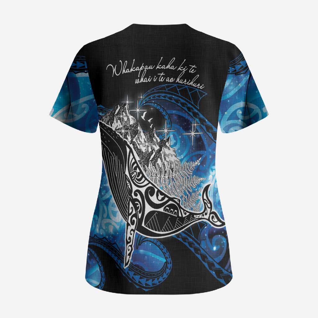 Maori Matariki Te Araroa Paikea Starry Scrub Top Tangaroa Whakatauki LT7 - Polynesian Pride