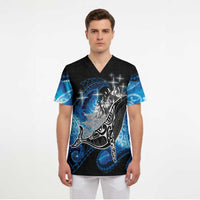 Maori Matariki Te Araroa Paikea Starry Scrub Top Tangaroa Whakatauki LT7 - Polynesian Pride