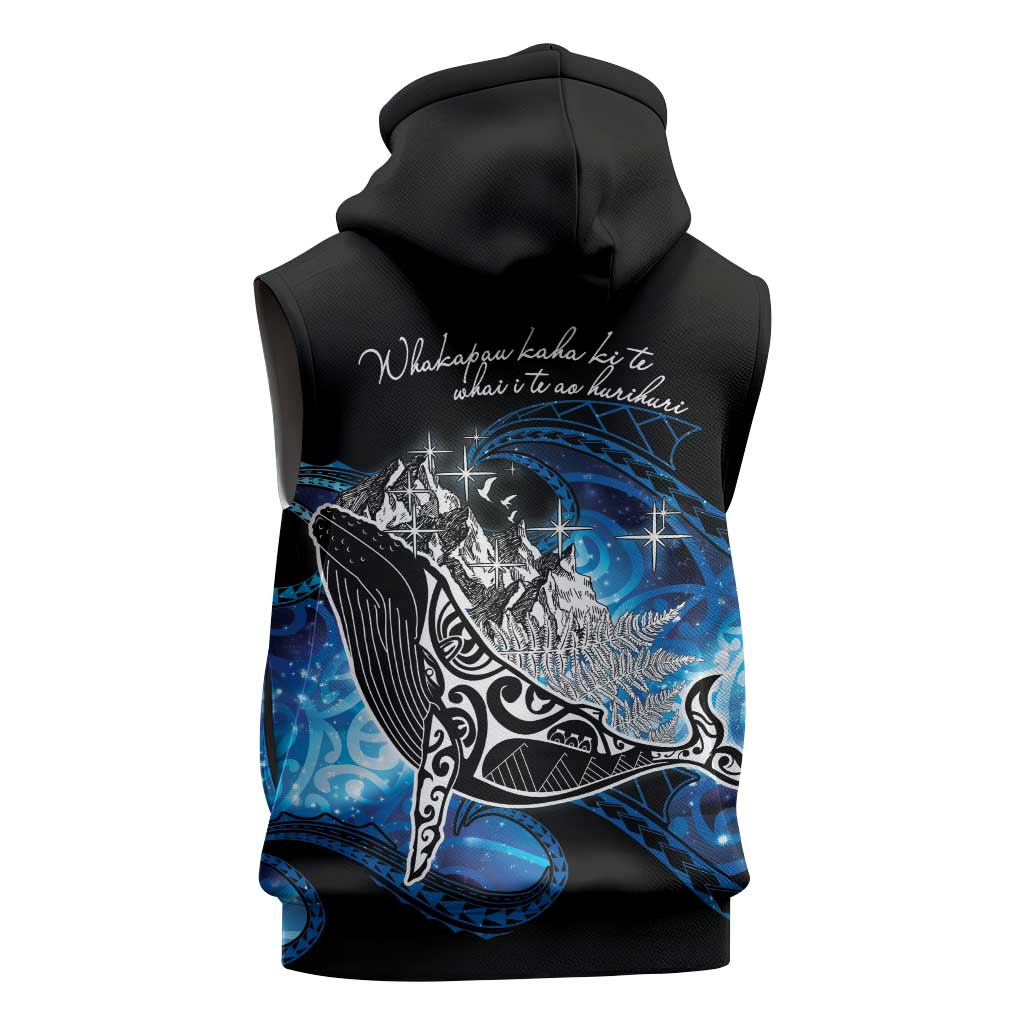 Maori Matariki Te Araroa Paikea Starry Sleeveless Hoodie Tangaroa Whakatauki LT7 - Polynesian Pride