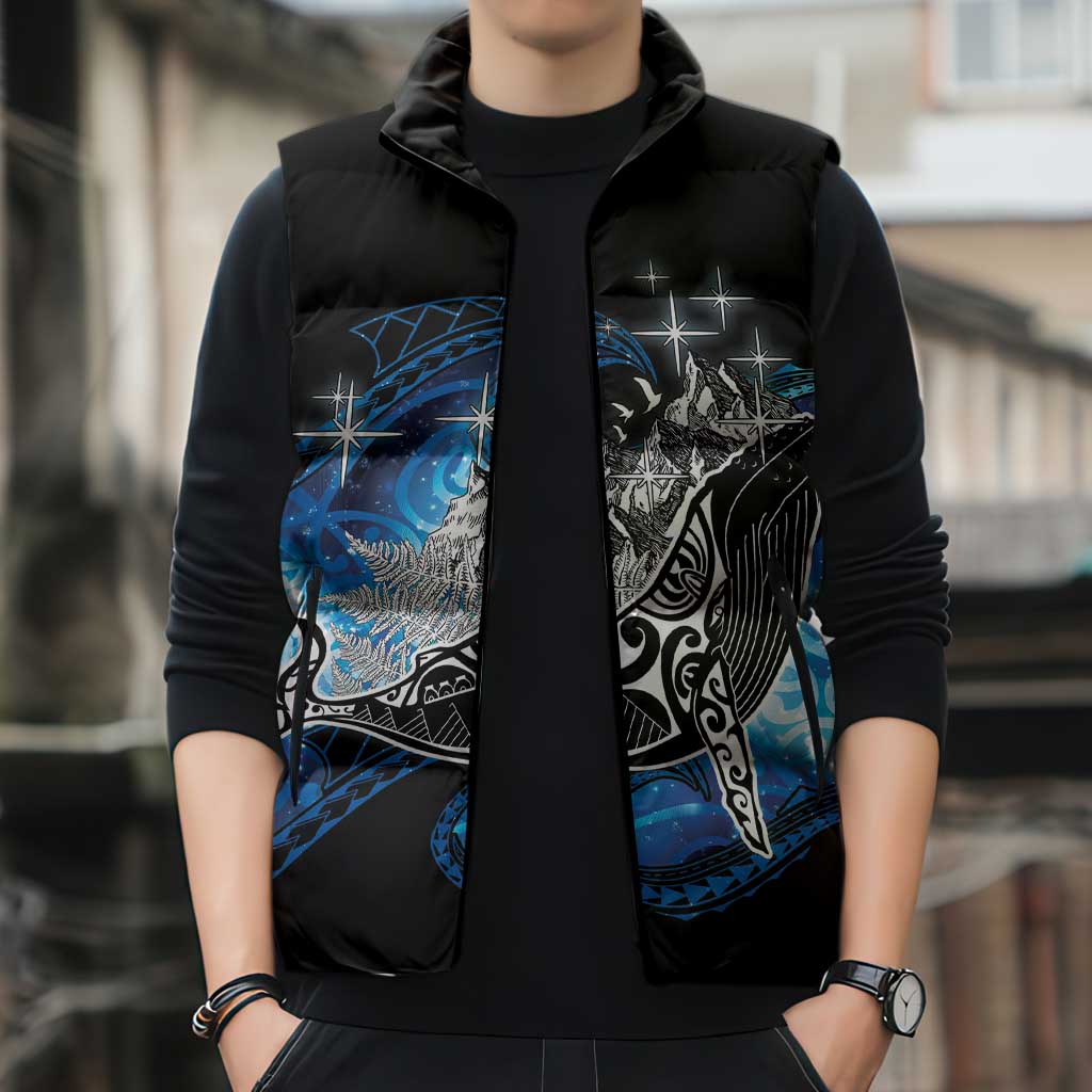 Maori Matariki Te Araroa Paikea Starry Sleeveless Puffer Jacket Tangaroa Whakatauki LT7 - Polynesian Pride