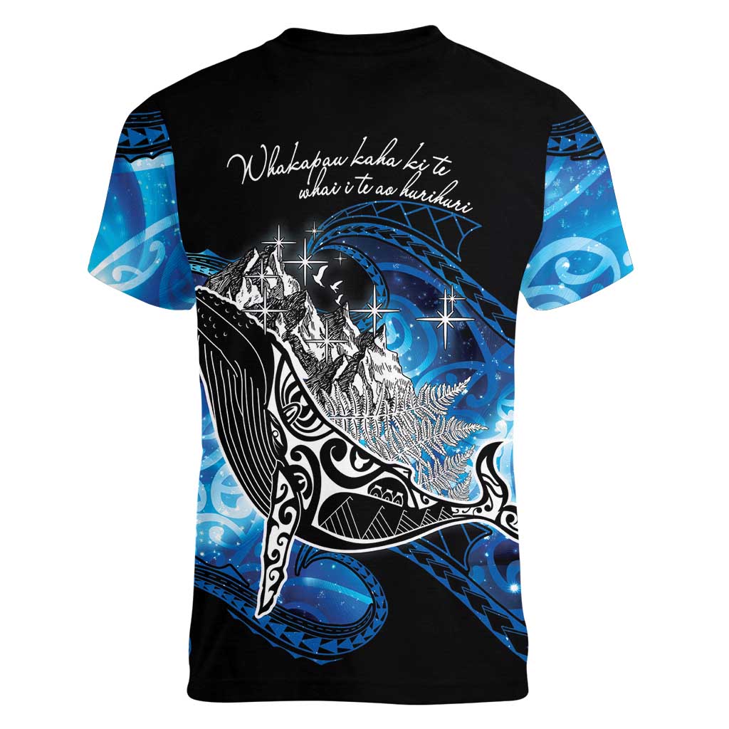 Maori Matariki Te Araroa Paikea Starry Women V-Neck T-Shirt Tangaroa Whakatauki LT7 - Polynesian Pride