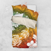 Kanaka Maoli Hawaii Flag Day Bedding Set Vibrant Frangipani