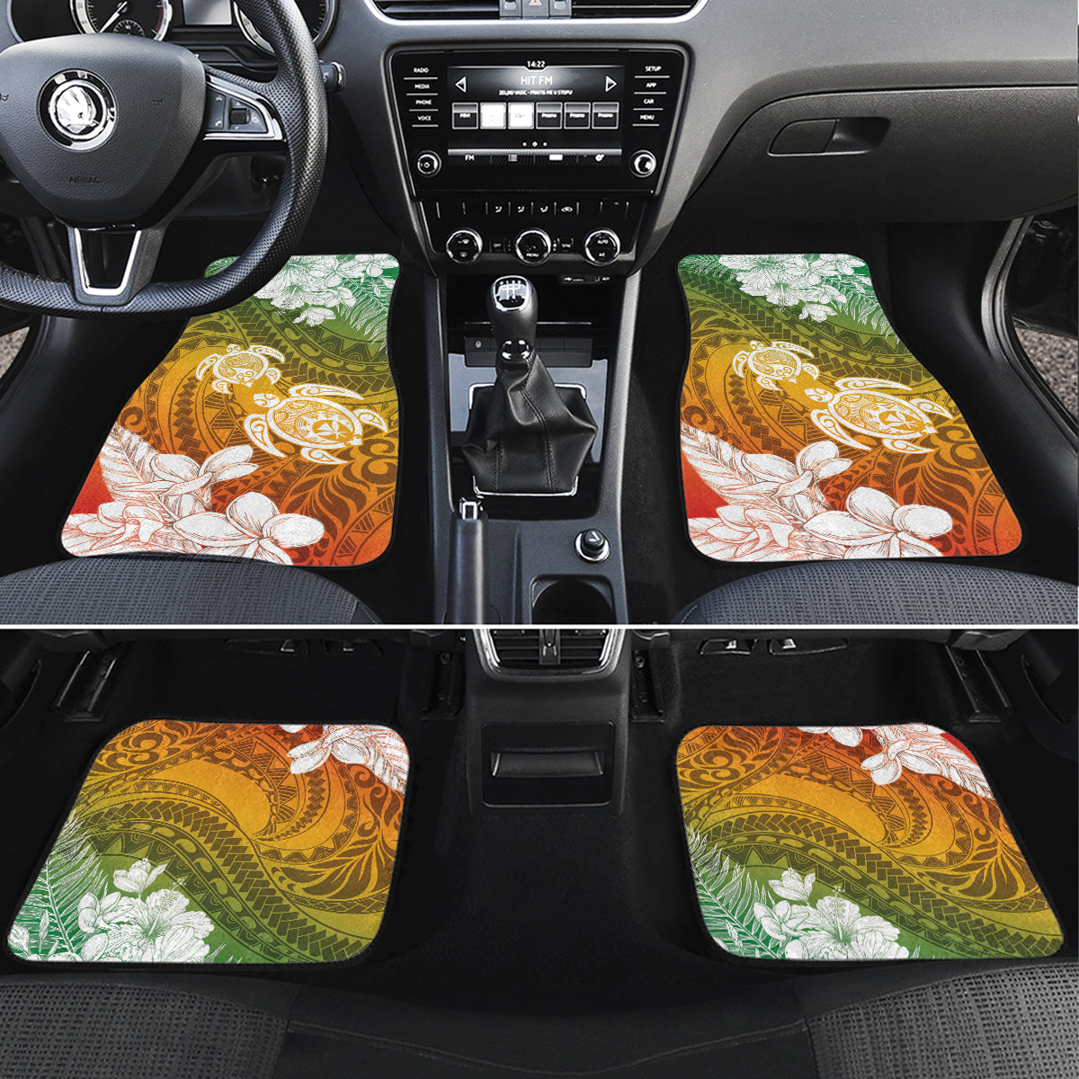 Kanaka Maoli Hawaii Flag Day Car Mats Vibrant Frangipani