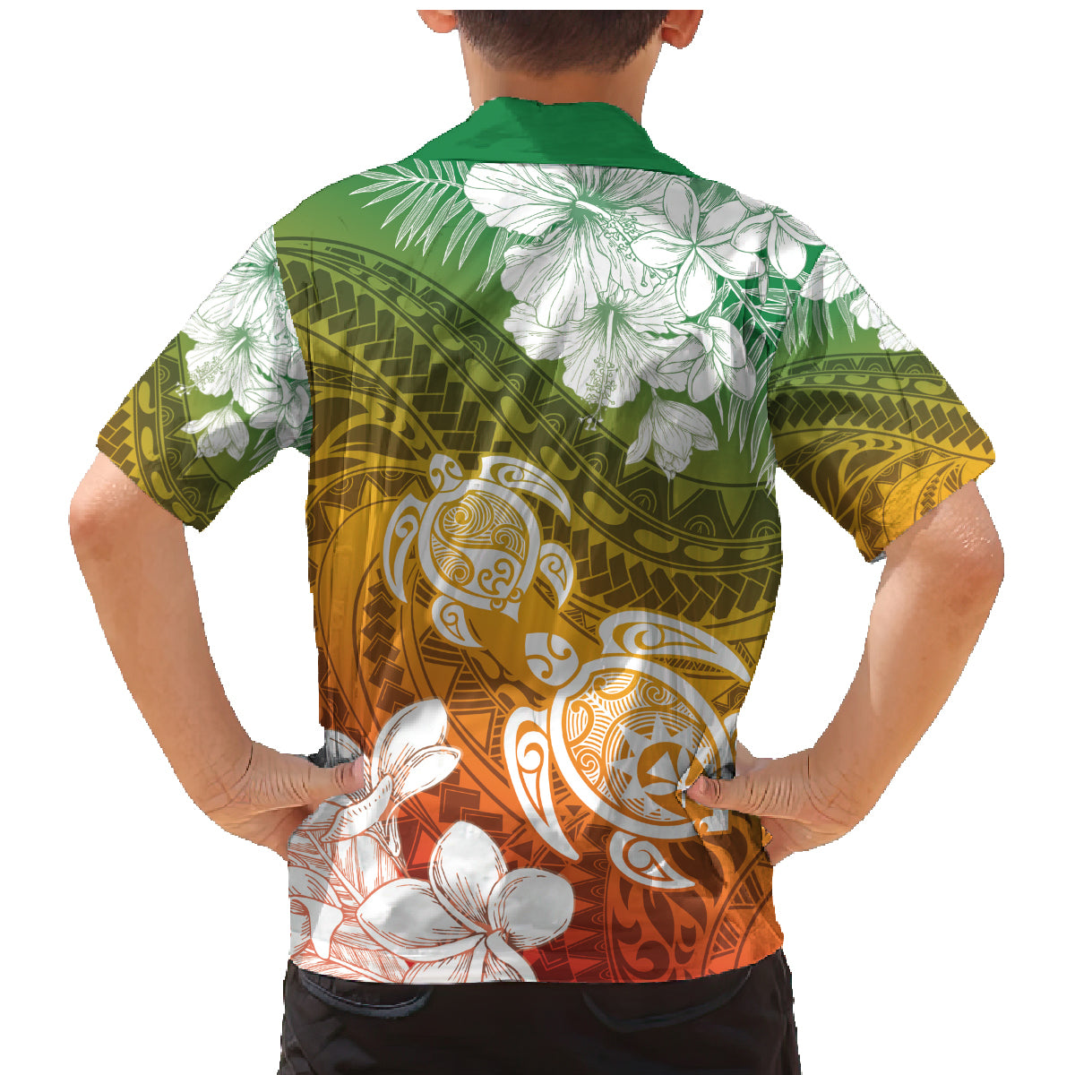 Kanaka Maoli Hawaii Flag Day Family Matching Mermaid Dress and Hawaiian Shirt Vibrant Frangipani