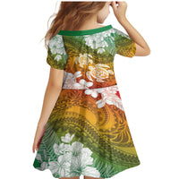 Kanaka Maoli Hawaii Flag Day Family Matching Mermaid Dress and Hawaiian Shirt Vibrant Frangipani