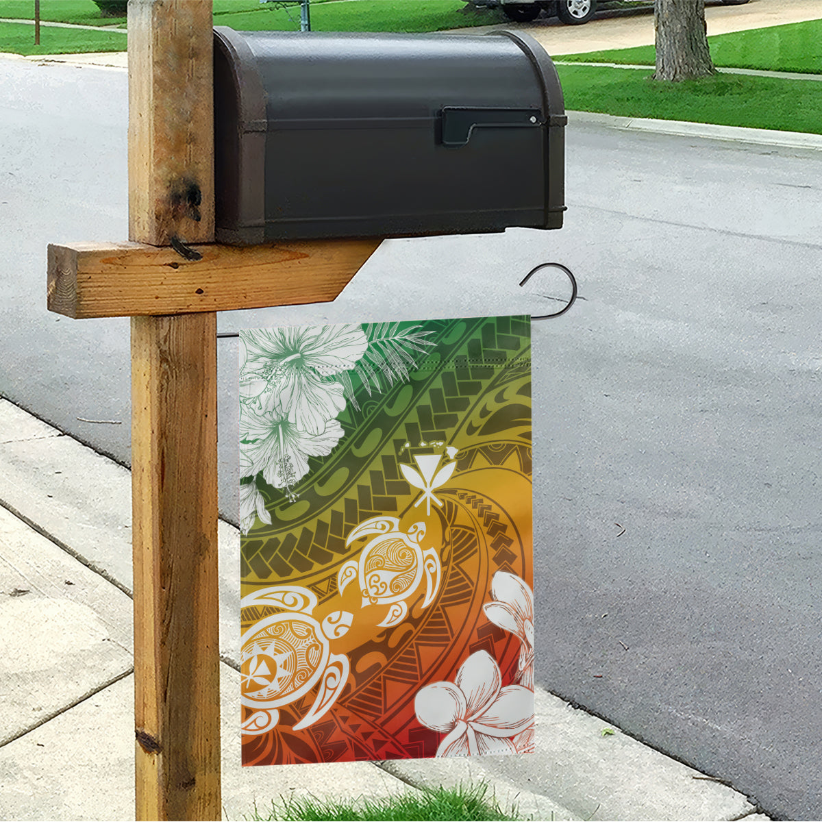 Kanaka Maoli Hawaii Flag Day Garden Flag Vibrant Frangipani